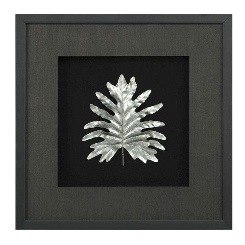 Панно Cassian Oak Leaf Черный Серебряный Панно Cassian Oak Leaf Черный Серебряный в Барнауле | Loft Concept