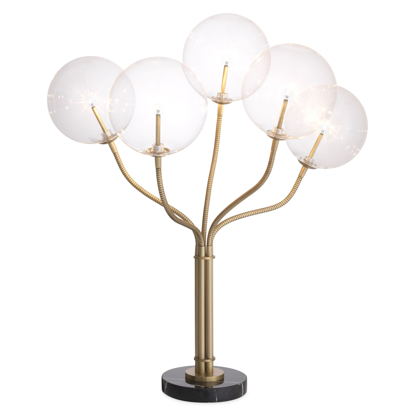 Настольная лампа Eichholtz Table Lamp Elon Латунь Античная полированная Прозрачный Черный Мрамор Nero Настольная лампа Eichholtz Table Lamp Elon Латунь Античная полированная Прозрачный Черный Мрамор Nero в Барнауле | Loft Concept