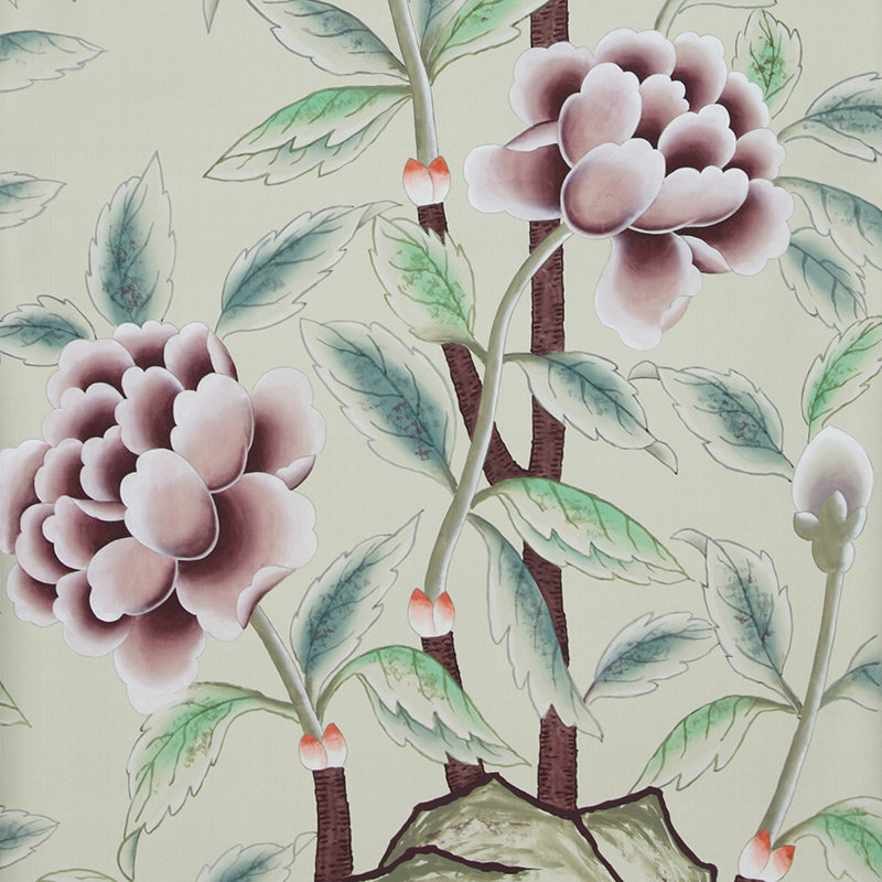 Обои ручная роспись Korean Peony Special Colourway on Icefield dyed silk Обои ручная роспись Korean Peony Special Colourway on Icefield dyed silk в Барнауле | Loft Concept