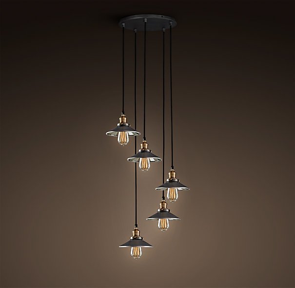 Люстра Loft Cone Pendant Reflector 5 Черный Люстра Loft Cone Pendant Reflector 5 Черный в Барнауле | Loft Concept