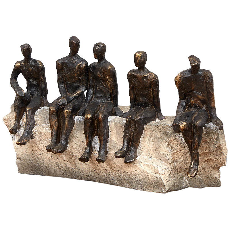 Статуэтка Sitting on the Rock Темная бронза Бежево-серый Статуэтка Sitting on the Rock Темная бронза Бежево-серый в Барнауле | Loft Concept
