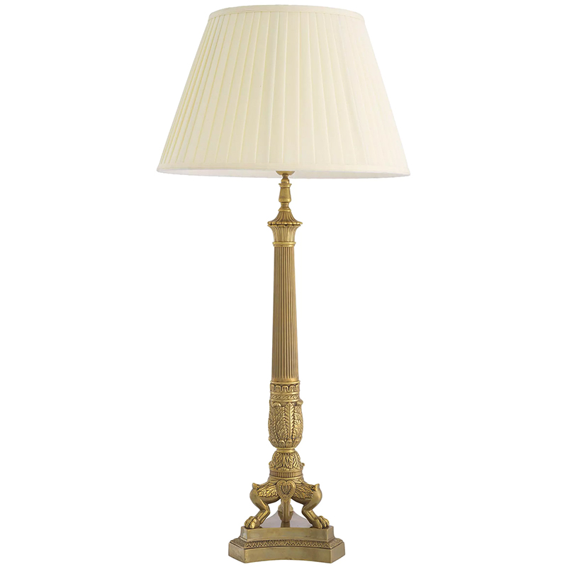 Настольная лампа Eichholtz Table Lamp Marchand Brass Латунь Винтажная латунь Кремовый в Барнауле | Loft Concept 