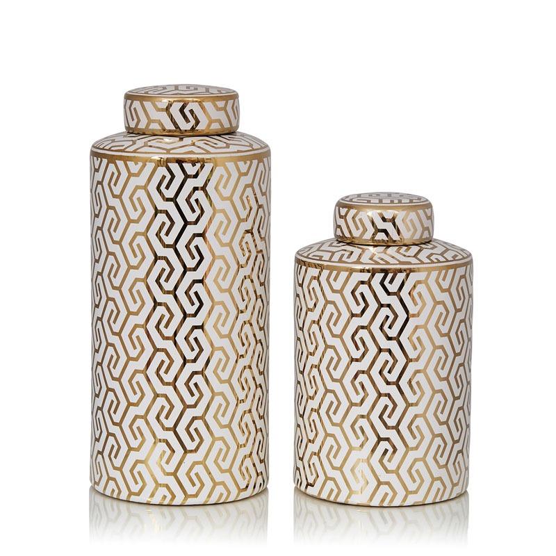 Ваза Vase Geometry white and gold Белый Золотой Ваза Vase Geometry white and gold Белый Золотой в Барнауле | Loft Concept