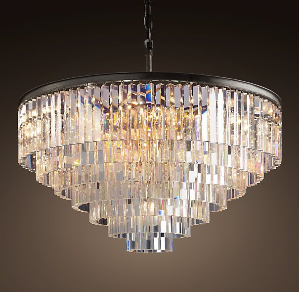 Люстра RH 1920s Odeon Clear Glass Fringe Chandelier - 80, 110 Черный в Барнауле | Loft Concept 