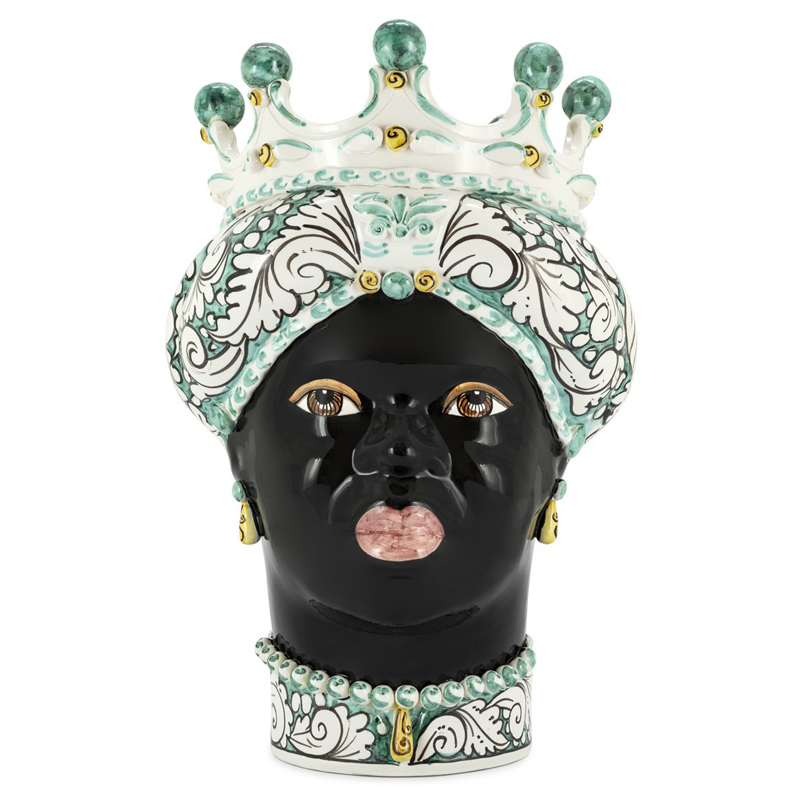 Ваза VASE MORO LADY CROWN turquoise Мульти Ваза VASE MORO LADY CROWN turquoise Мульти в Барнауле | Loft Concept