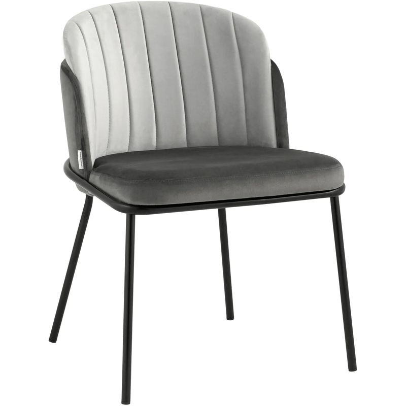 Стул Penelope Chair Серый велюр Металлические Ножки Светло-серый Серый Черный Стул Penelope Chair Серый велюр Металлические Ножки Светло-серый Серый Черный в Барнауле | Loft Concept