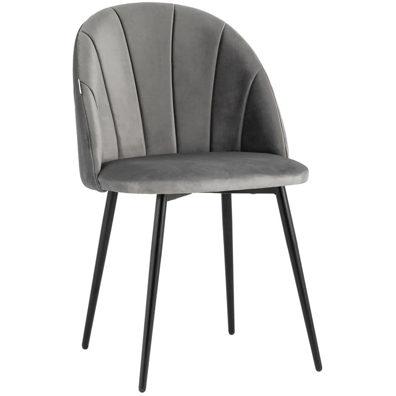 Стул Balsari S Chair Серый Велюр Серый Черный Стул Balsari S Chair Серый Велюр Серый Черный в Барнауле | Loft Concept