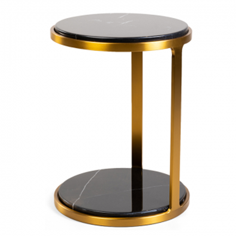 Приставной стол Viorel Marble Side Table Черный Мрамор Nero Глянцевое золото Приставной стол Viorel Marble Side Table Черный Мрамор Nero Глянцевое золото в Барнауле | Loft Concept