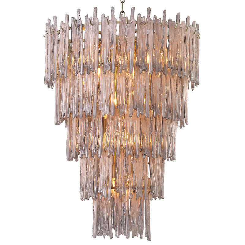 Люстра Eichholtz Chandelier Saint Roch L Латунь Серый Стекло Смок Люстра Eichholtz Chandelier Saint Roch L Латунь Серый Стекло Смок в Барнауле | Loft Concept