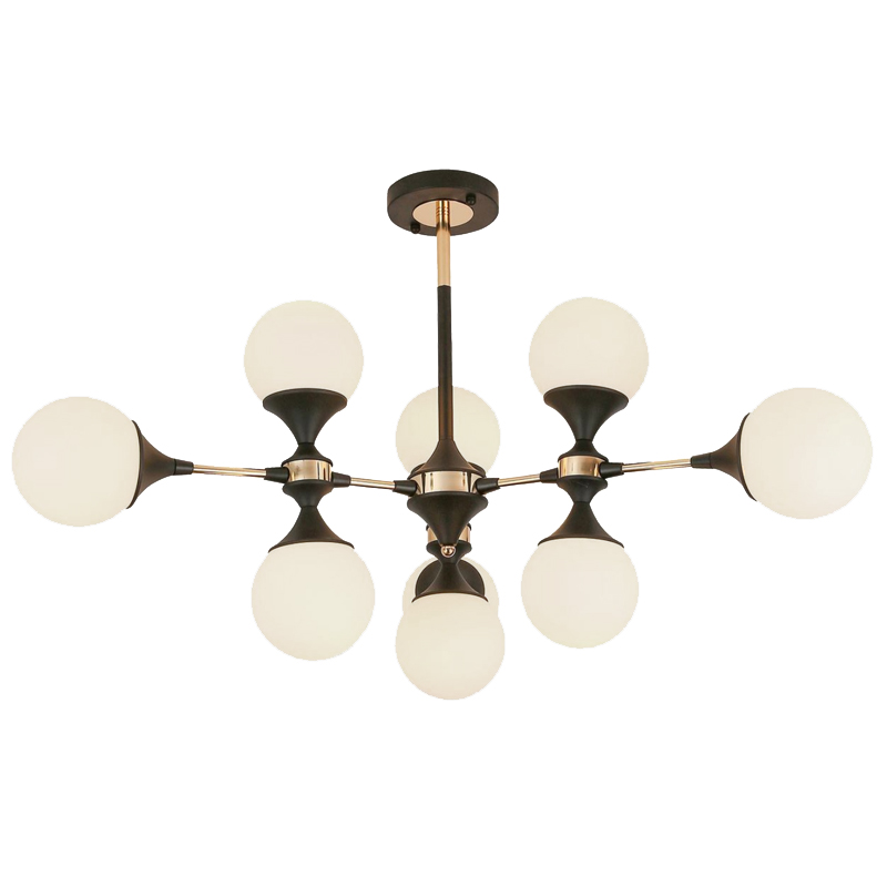 Люстра Ball Valley Arredoluce Ceiling Lamp Белый Латунь Черный Люстра Ball Valley Arredoluce Ceiling Lamp Белый Латунь Черный в Барнауле | Loft Concept