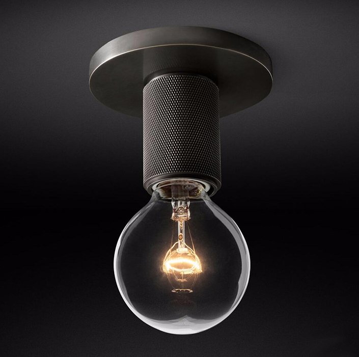 Потолочный светильник RH Utilitaire Socket Flushmount Black Темная бронза Потолочный светильник RH Utilitaire Socket Flushmount Black Темная бронза в Барнауле | Loft Concept