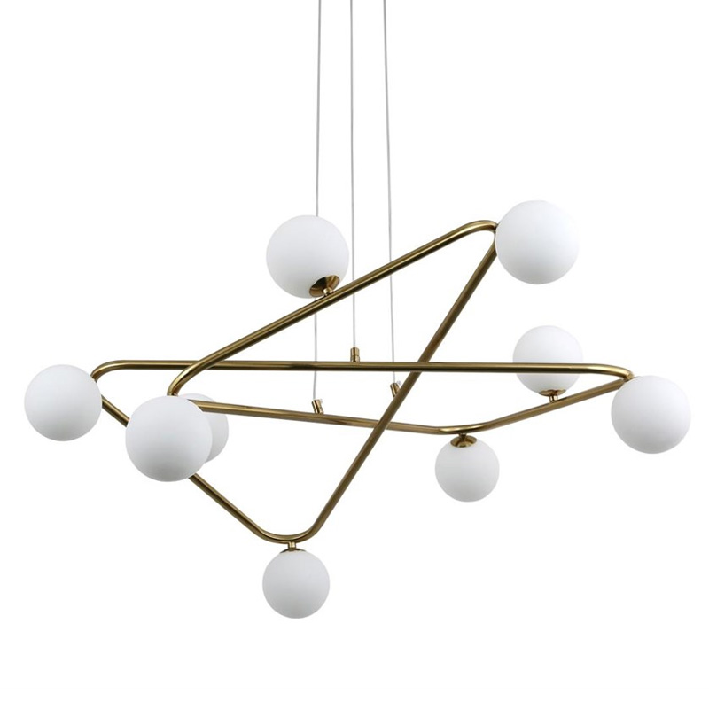 Люстра Curve Brass с Белым Плафоном Латунь в Барнауле | Loft Concept 