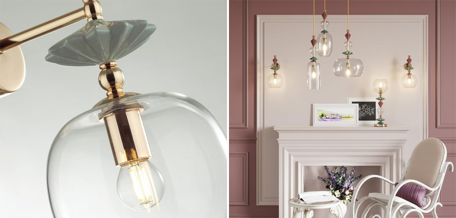 Бра Hadlee Gold с прозрачным плафоном Бра Hadlee Gold с прозрачным плафоном - Loft-Concept в Барнауле