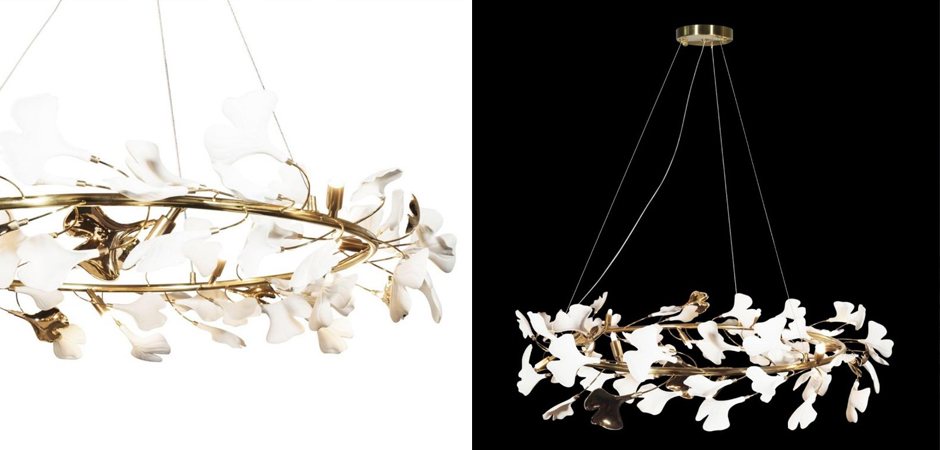 Декоративная люстра Wintery flover Gold с Белыми плафонами Декоративная люстра Wintery flover Gold с Белыми плафонами - Loft-Concept в Барнауле