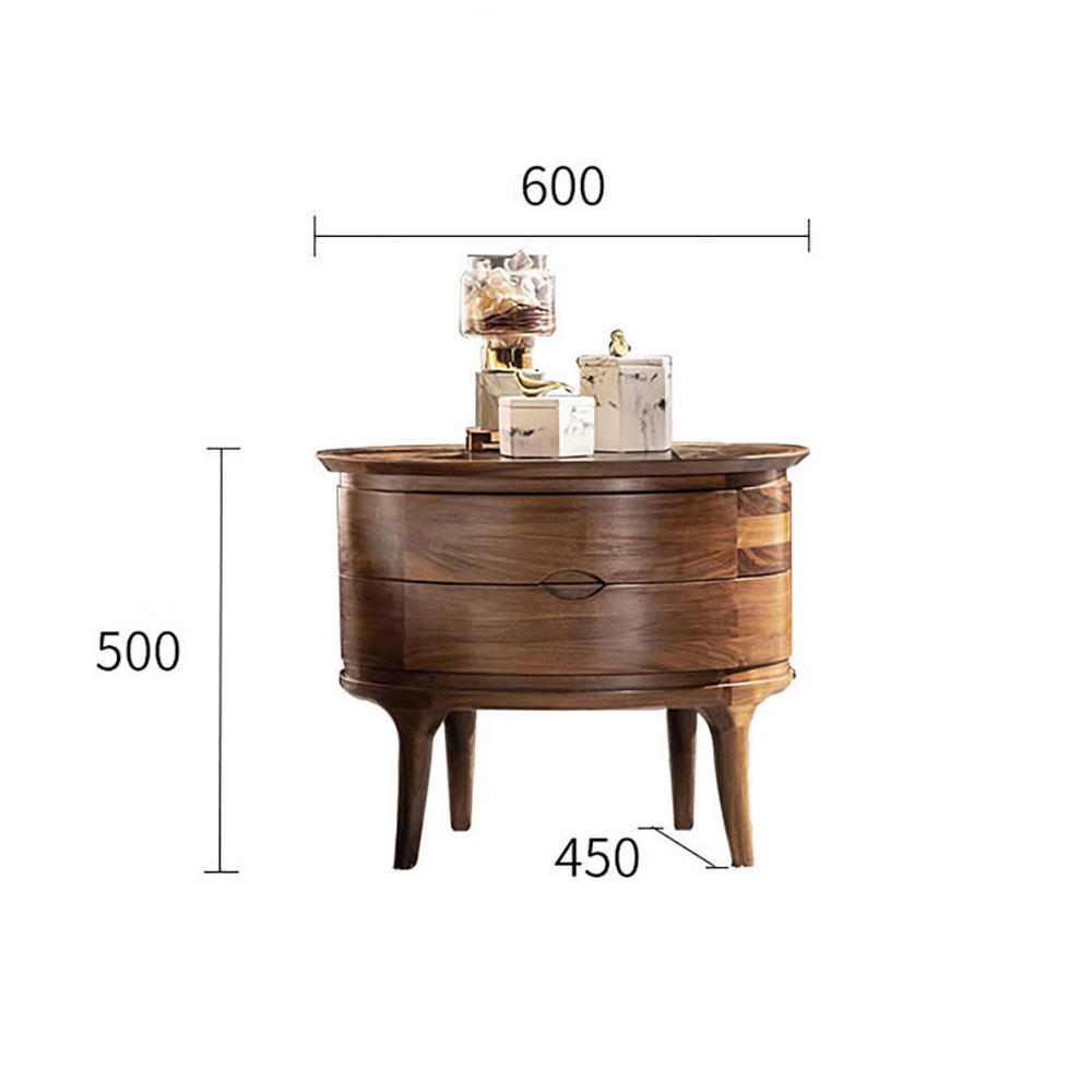 Прикроватный столик из дерева с 2-мя ящиками Moon Walnut Furniture Прикроватный столик из дерева с 2-мя ящиками Moon Walnut Furniture в Барнауле