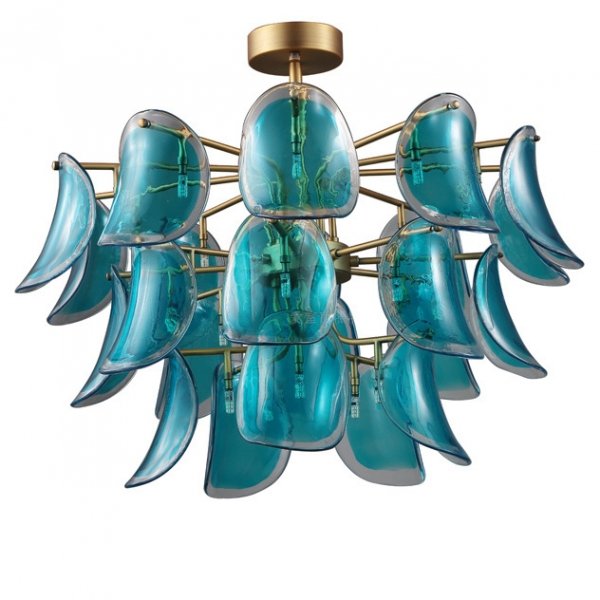 Люстра Sea Siren Chandelier Глянцевое золото Бирюзовый Люстра Sea Siren Chandelier Глянцевое золото Бирюзовый в Барнауле | Loft Concept