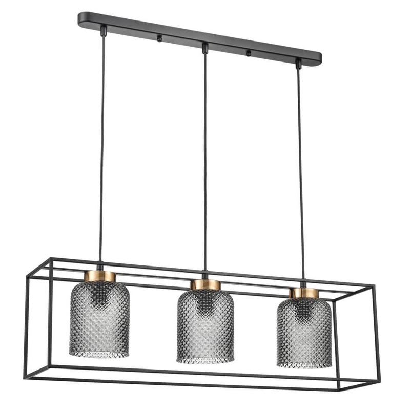 Люстра Myron Chandelier rectangular Черный Дымчатый (Smoke) в Барнауле | Loft Concept 