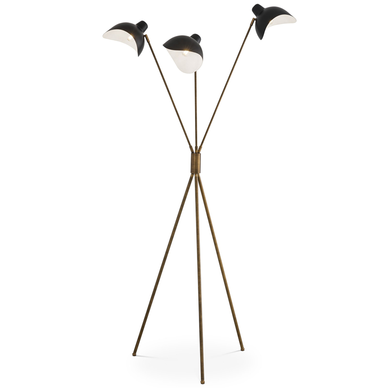 Торшер Eichholtz Floor Lamp Costner Черный Латунь Античная полированная Торшер Eichholtz Floor Lamp Costner Черный Латунь Античная полированная в Барнауле | Loft Concept