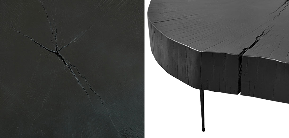 Кофейный стол Saw Cut Black Wood Coffee Table Кофейный стол Saw Cut Black Wood Coffee Table - Loft-Concept в Барнауле
