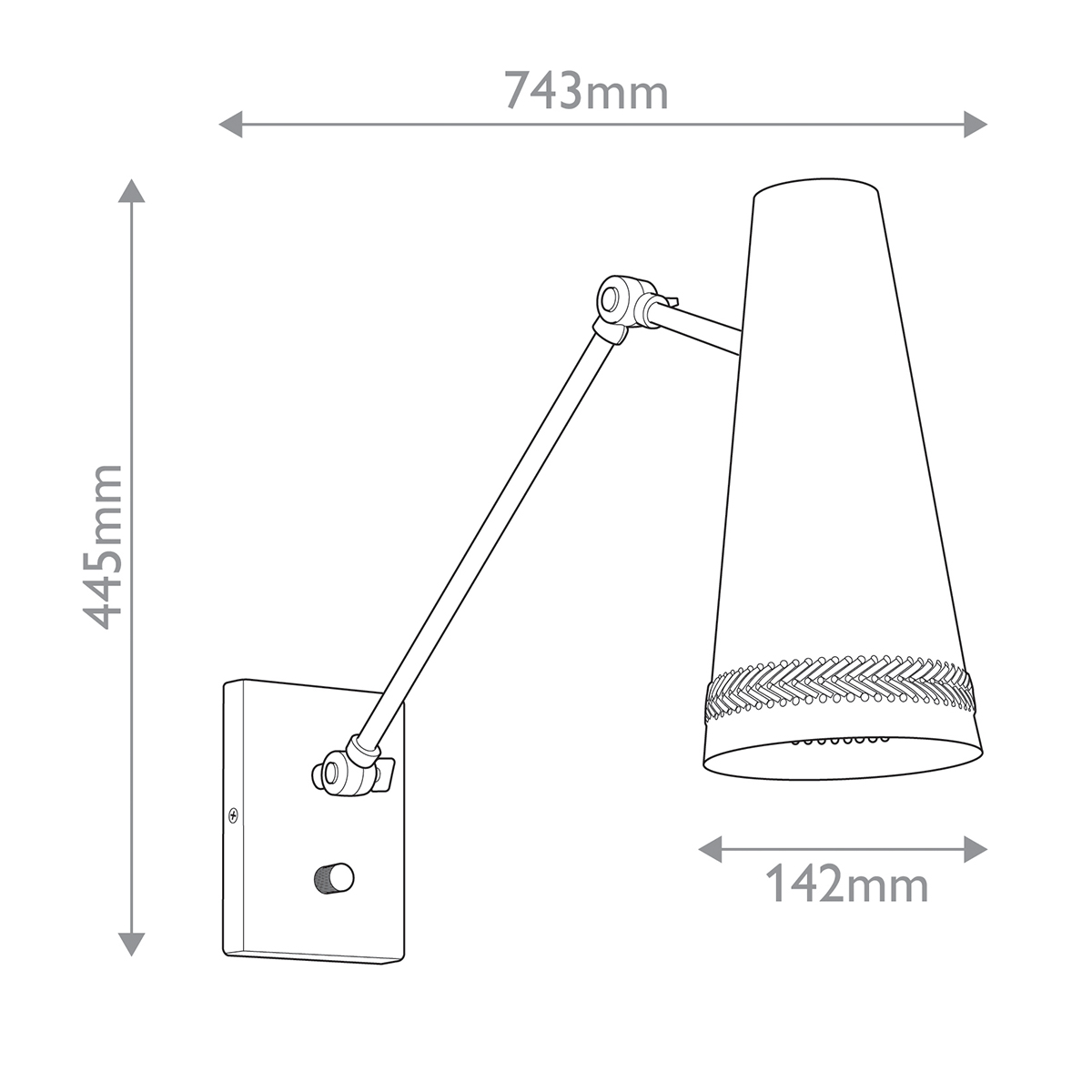 Бра черного цвета с конусным металлическим плафоном Alora в Барнауле