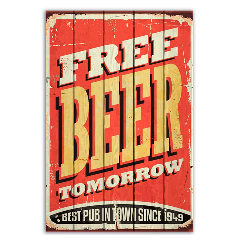 Постер Free Beer Tomorrow Постер Free Beer Tomorrow в Барнауле | Loft Concept