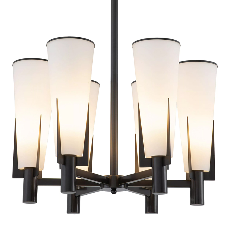 Люстра Eichholtz Chandelier Dino Bronze Белое матовое стекло Черный Темная бронза Люстра Eichholtz Chandelier Dino Bronze Белое матовое стекло Черный Темная бронза в Барнауле | Loft Concept