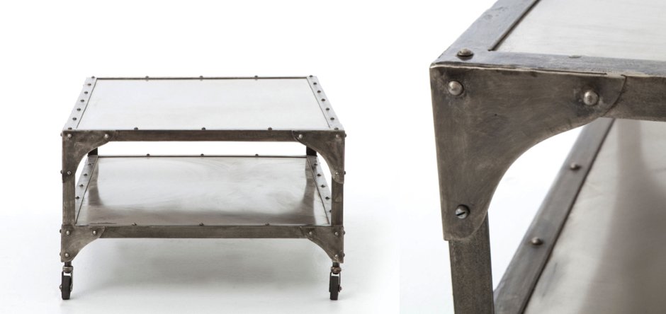 Кофейный стол Industrial Steampunk Nickel Coffee Table Кофейный стол Industrial Steampunk Nickel Coffee Table - Loft-Concept в Барнауле