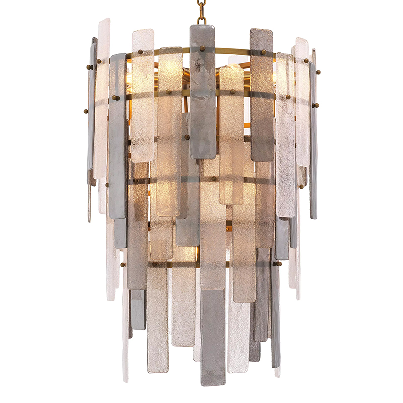 Люстра Eichholtz Chandelier Greyson Стекло Смок Прозрачное Стекло Латунь Люстра Eichholtz Chandelier Greyson Стекло Смок Прозрачное Стекло Латунь в Барнауле | Loft Concept
