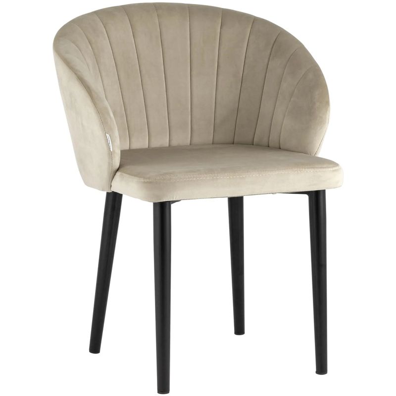 Стул Balsari Chair Кремовый Велюр Кремовый Черный Стул Balsari Chair Кремовый Велюр Кремовый Черный в Барнауле | Loft Concept