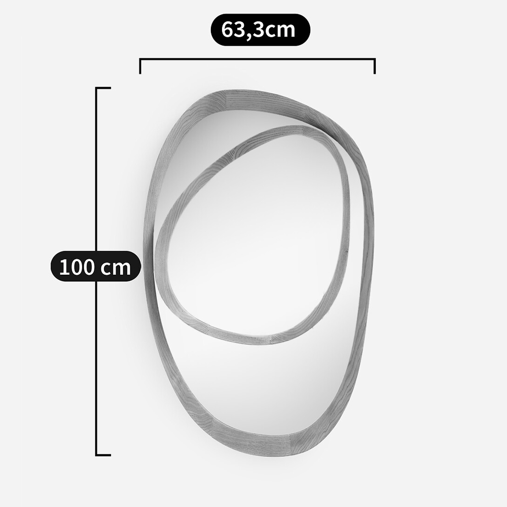 Ассиметричное зеркало в дубовой раме Infinity Symbol в Барнауле