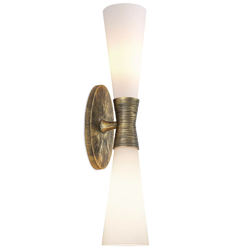 Бра Eichholtz Wall Lamp Nolita Double Латунь Белый в Барнауле | Loft Concept 