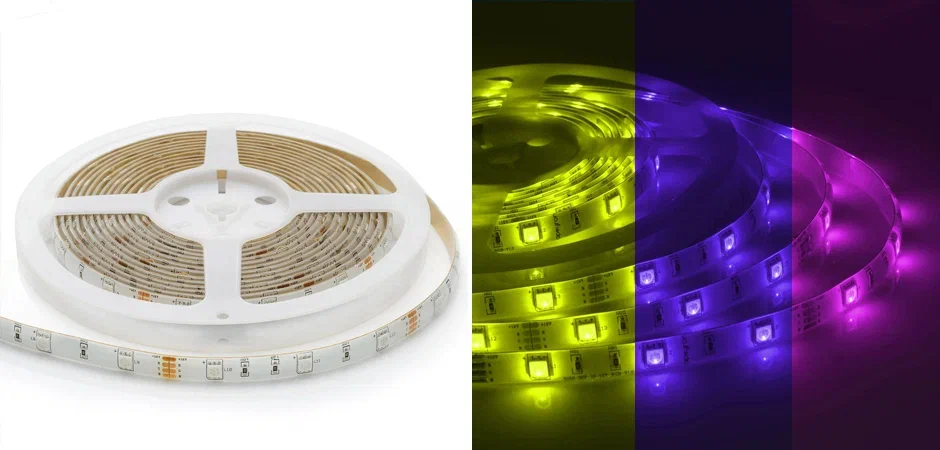 Светодиодная влагозащищенная лента 7,2W/m 30LED/m 5050SMD разноцветная 5M Светодиодная влагозащищенная лента 7,2W/m 30LED/m 5050SMD разноцветная 5M - Loft-Concept в Барнауле