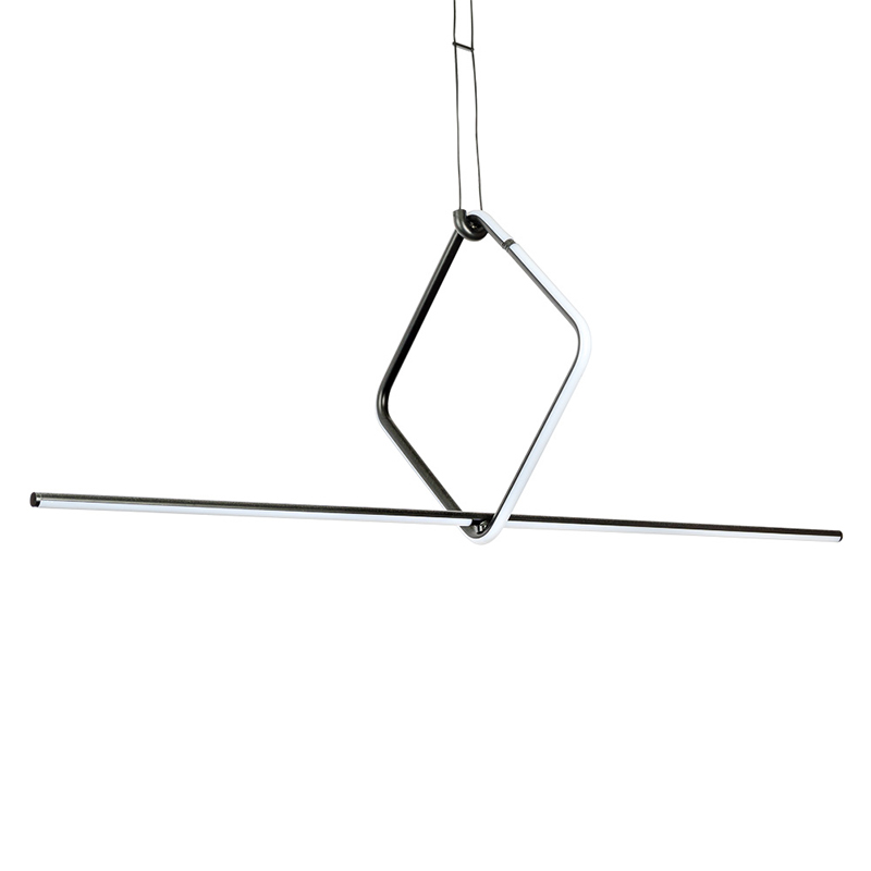 Подвесной светильник Square Line Black Led Lamp Черный Белый Подвесной светильник Square Line Black Led Lamp Черный Белый в Барнауле | Loft Concept