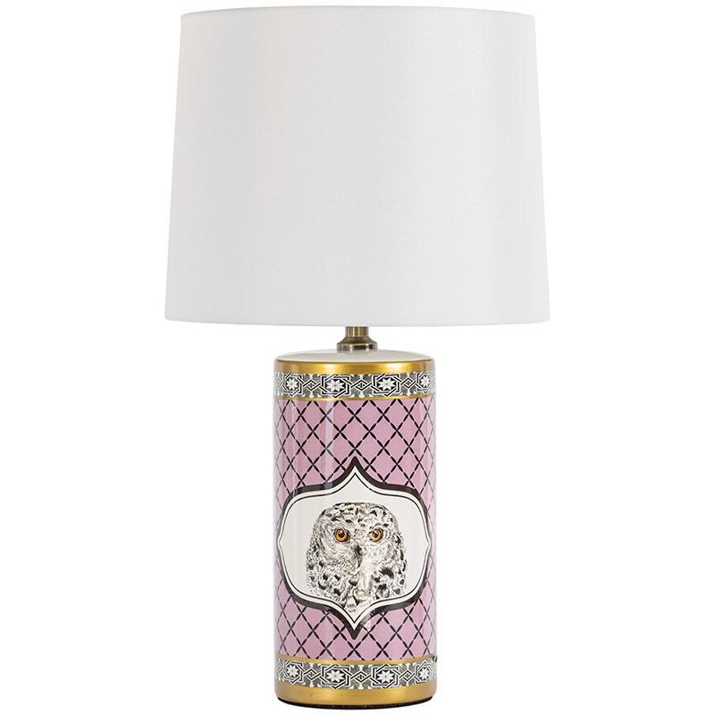 Настольная лампа Owl Collection Pink Lampshade Белый Розовый Черно-белый Золотой Настольная лампа Owl Collection Pink Lampshade Белый Розовый Черно-белый Золотой в Барнауле | Loft Concept