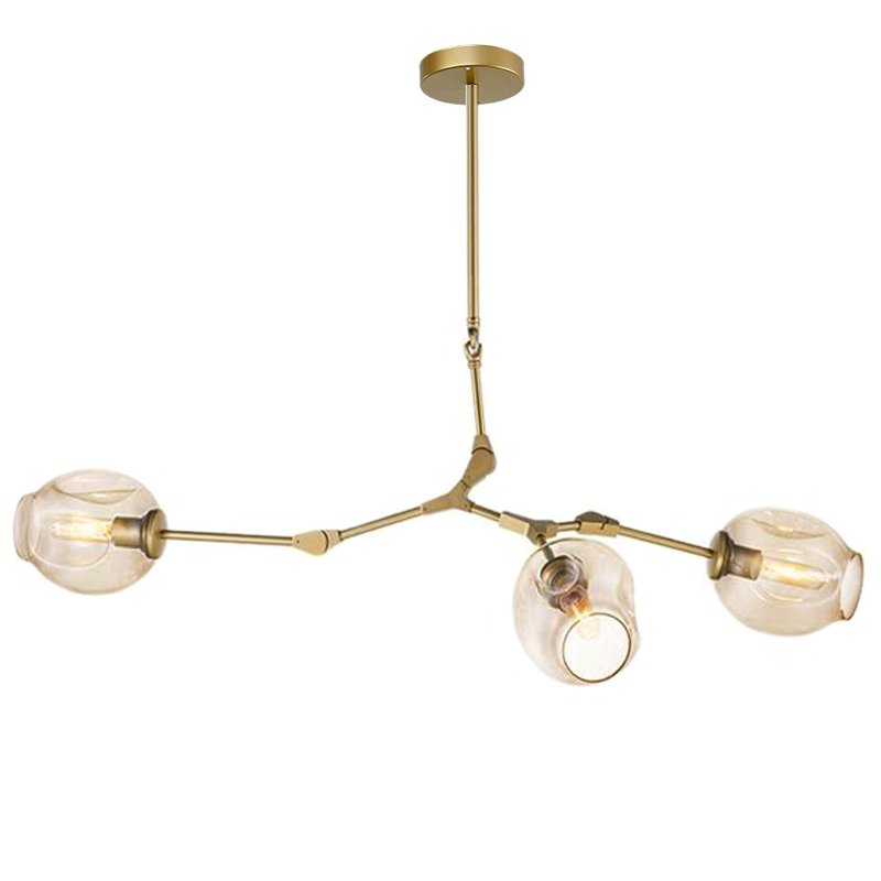 Люстра Сrumpled Glass Bubble Chandelier Gold 3 плафона Прозрачный (Transparent) Янтарь (Amber) Люстра Сrumpled Glass Bubble Chandelier Gold 3 плафона Прозрачный (Transparent) Янтарь (Amber) в Барнауле | Loft Concept