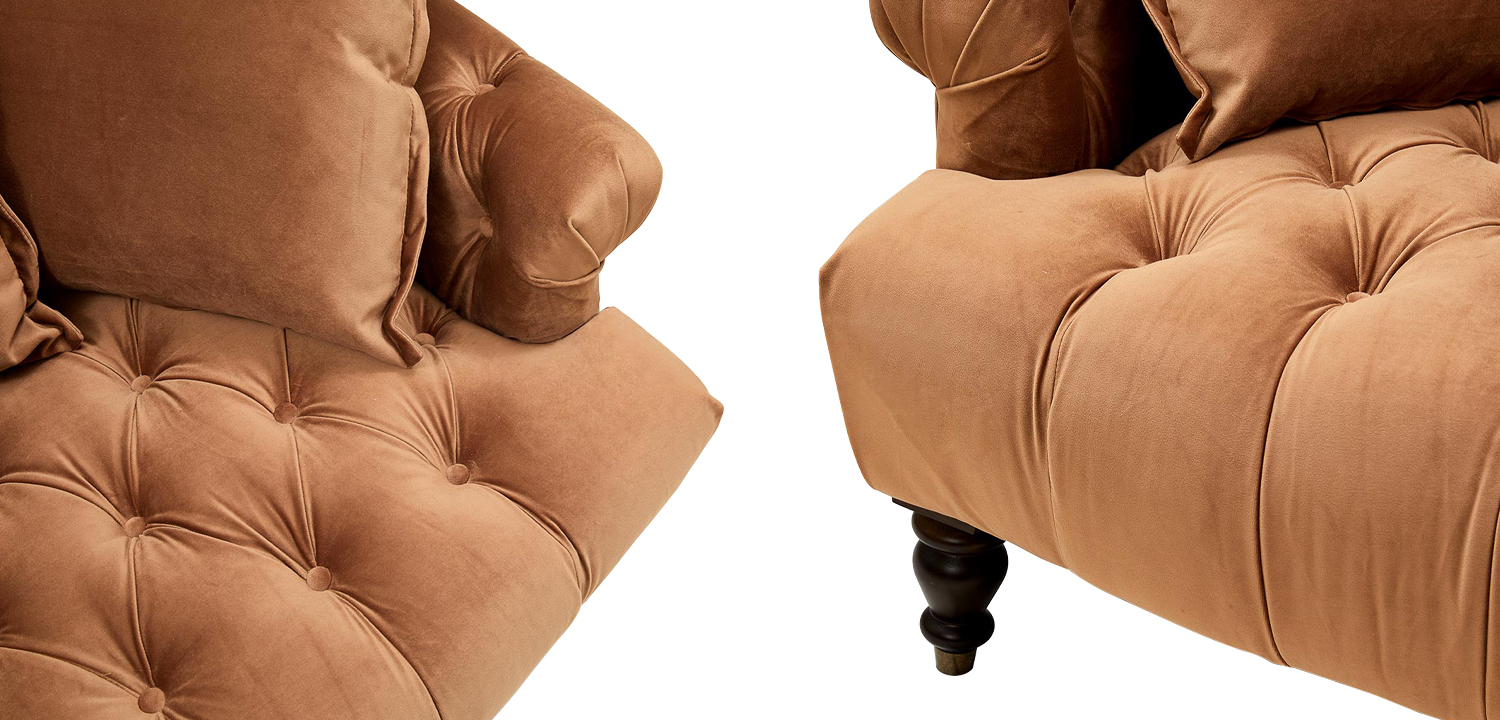 Диван велюровый с подушками Welch Sofa - фото