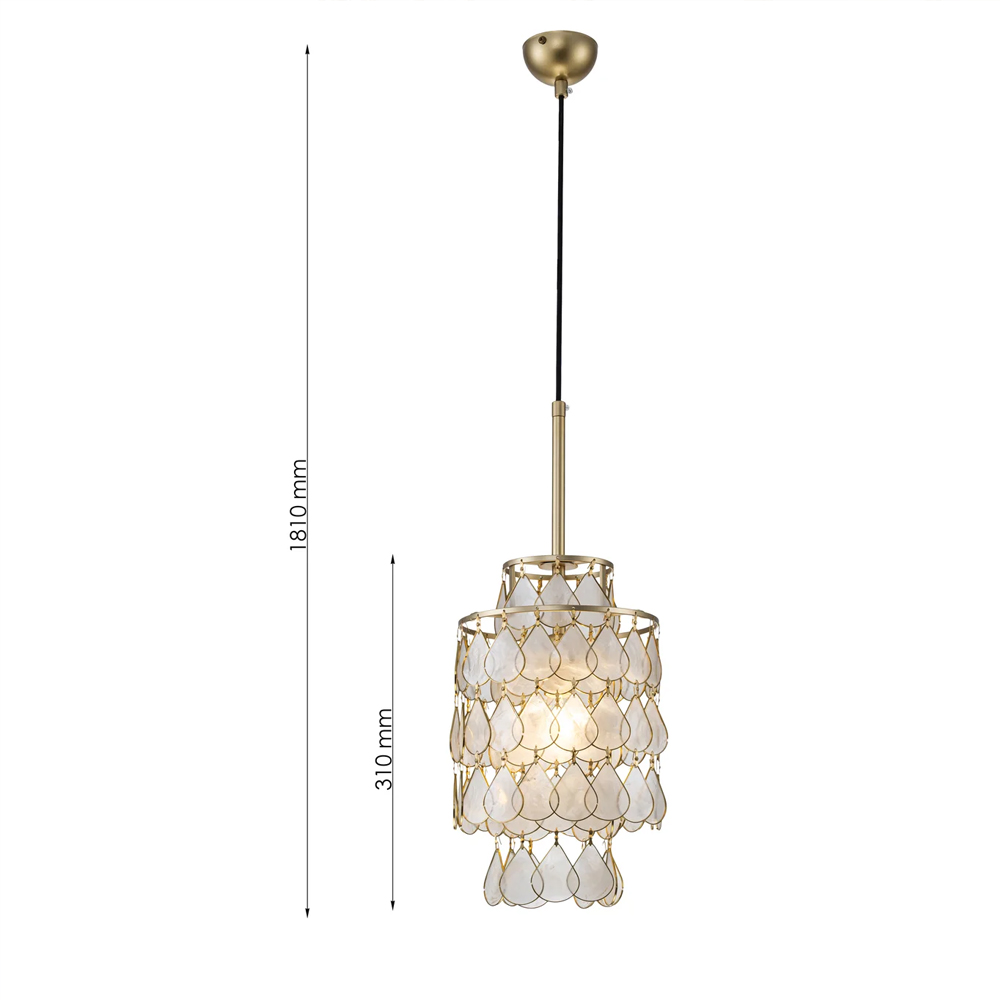 Подвесной светильник с декором из натуральной морской ракушки Iridescent Light в Барнауле