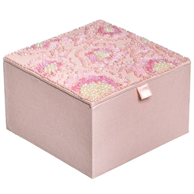 Шкатулка с вышивкой из бисера Fleur Beads Embroidery Box Розовый Шкатулка с вышивкой из бисера Fleur Beads Embroidery Box Розовый в Барнауле | Loft Concept