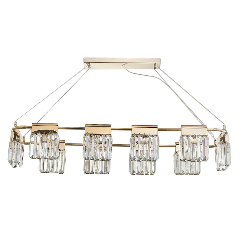 Люстра Crystal Pendants gold 10 Глянцевое золото Прозрачное Стекло Люстра Crystal Pendants gold 10 Глянцевое золото Прозрачное Стекло в Барнауле | Loft Concept