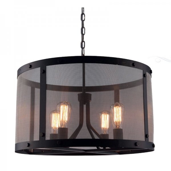 Люстра Loft Riveted Mesh Chandelier Round Черный Люстра Loft Riveted Mesh Chandelier Round Черный в Барнауле | Loft Concept