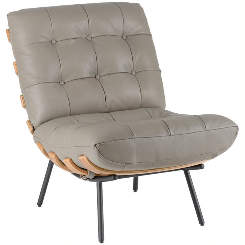Кресло Philbert Chair grey leather Серый Кресло Philbert Chair grey leather Серый в Барнауле | Loft Concept