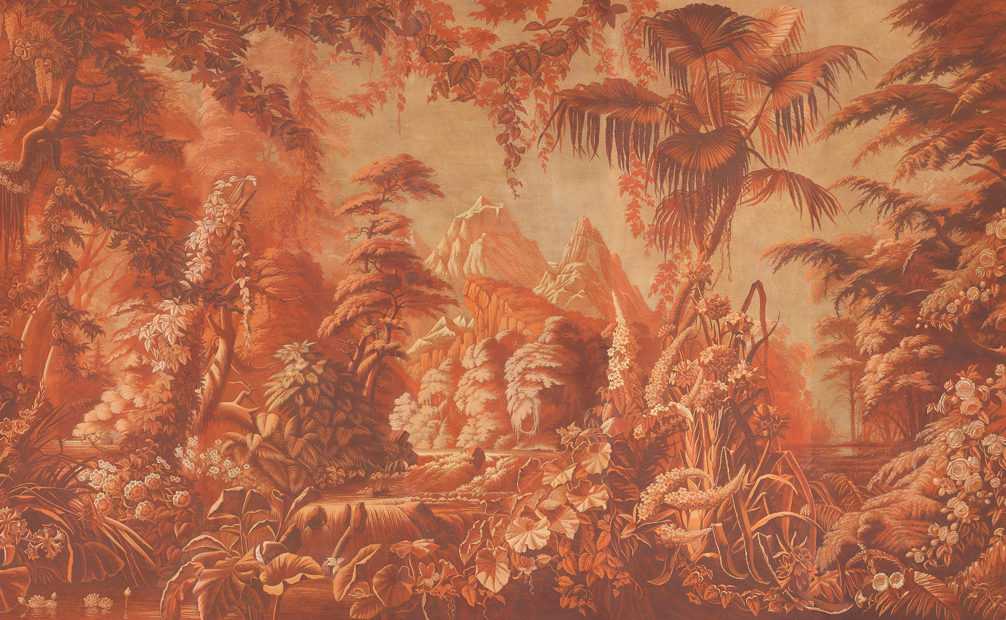 Обои ручная роспись L'Eden Coral Monochromatic on antique scenic Xuan paper Обои ручная роспись L'Eden Coral Monochromatic on antique scenic Xuan paper - постер Loft-Concept в Барнауле