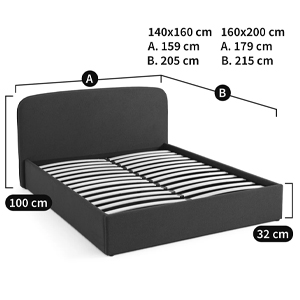 Двуспальная кровать с подъемным механизмом Mathise Bed Deep Blue Двуспальная кровать с подъемным механизмом Mathise Bed Deep Blue в Барнауле