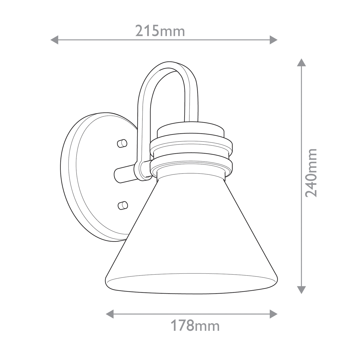 Бра с белым матовым плафоном в форме конуса Kichler в Барнауле