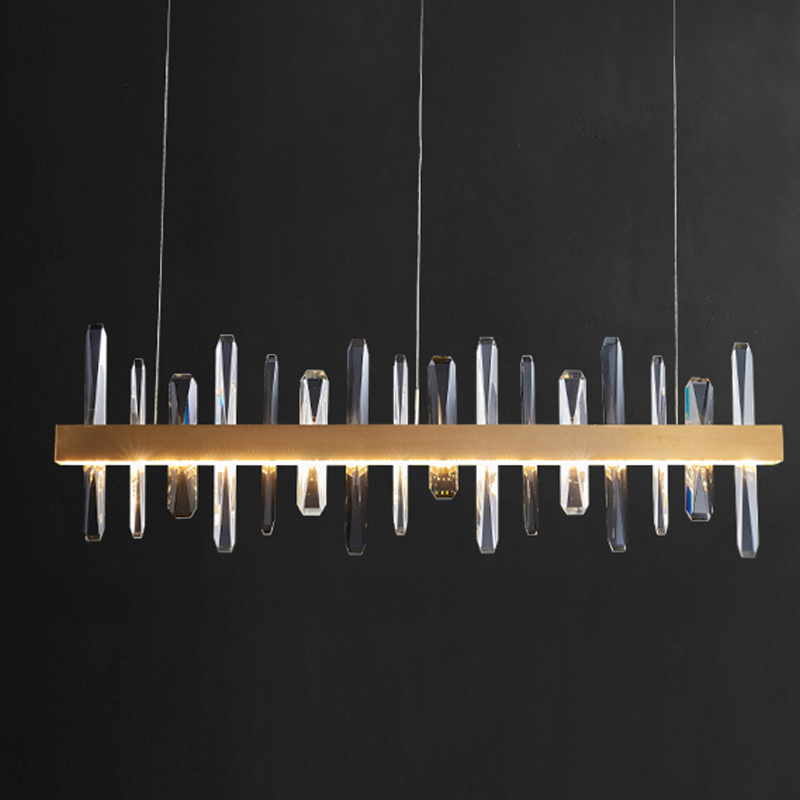 Люстра Gertrudis Chandelier line Латунь Прозрачный Люстра Gertrudis Chandelier line Латунь Прозрачный в Барнауле | Loft Concept