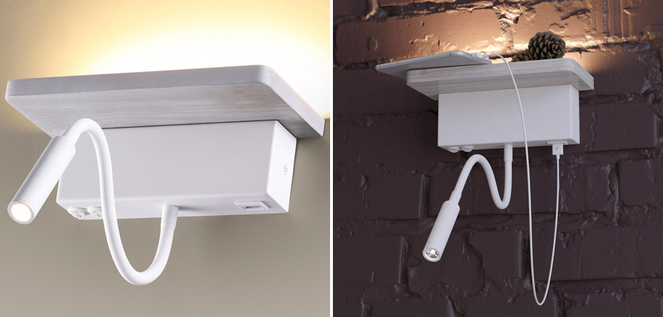 Бра Shirk Белое с USB входом Бра Shirk Белое с USB входом - Loft-Concept в Барнауле