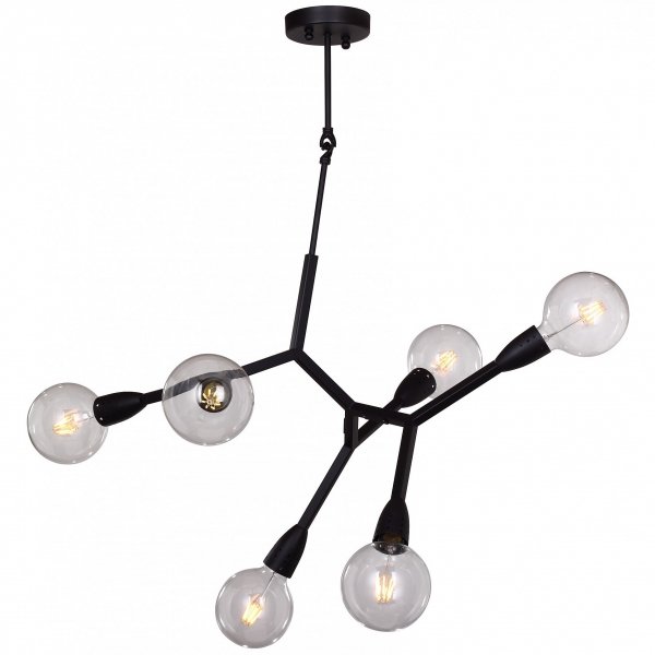 Люстра Polygon Chandelier 6 Black Черный Люстра Polygon Chandelier 6 Black Черный в Барнауле | Loft Concept