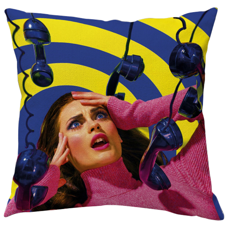 Декоративная подушка Seletti Cushion Phone Желтый Синий Розовый Декоративная подушка Seletti Cushion Phone Желтый Синий Розовый в Барнауле | Loft Concept