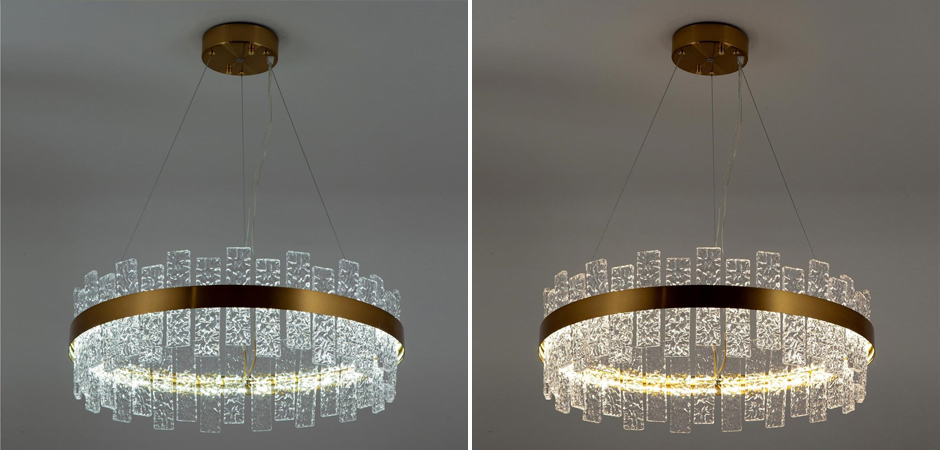 Светодиодная Люстра Bronze Ring с Хрустальными вставками - фото №1