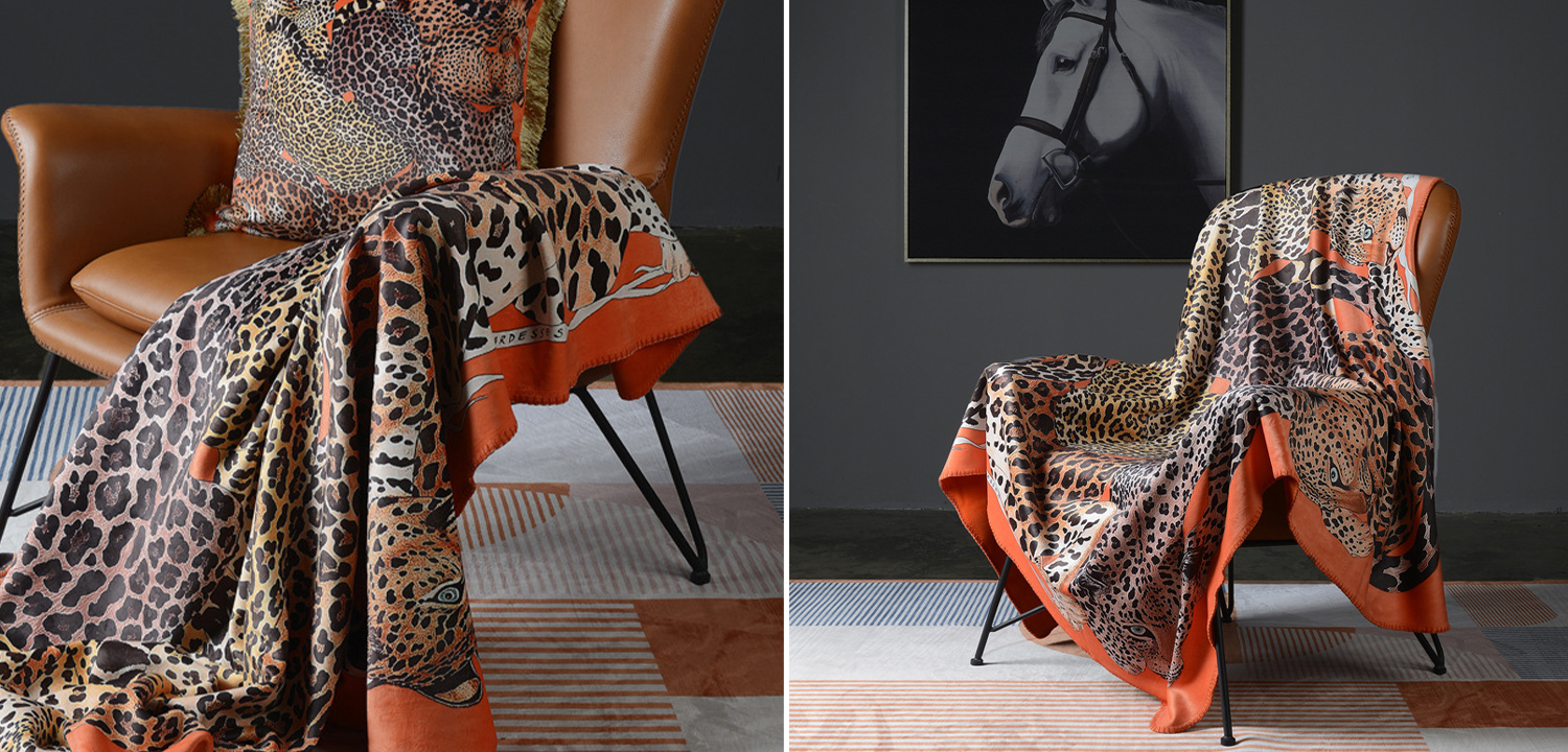 Плед Hermes Leopards Orange - фото